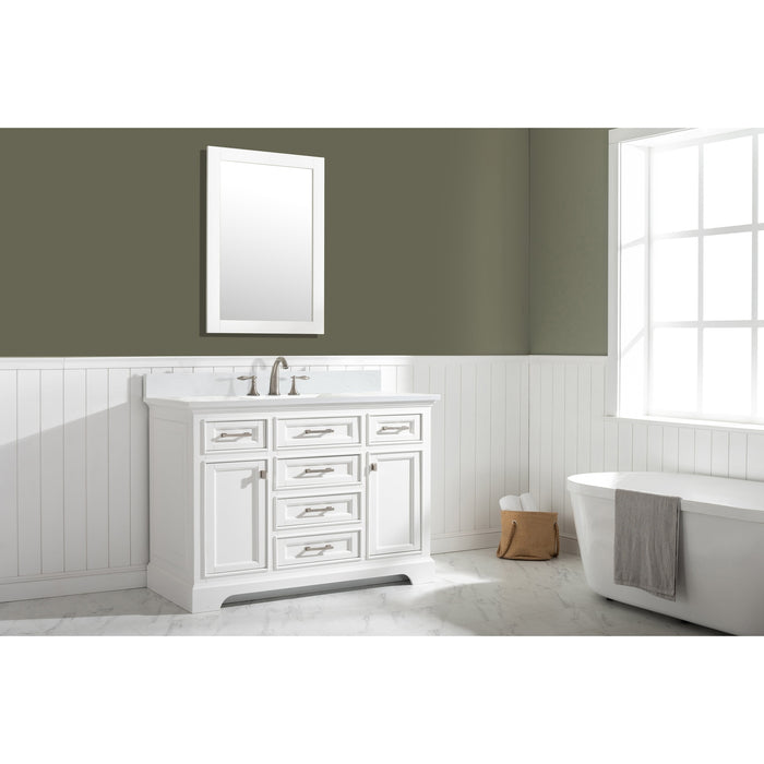 Milano 48" Single Sink Vanity with White Quartz Countertop