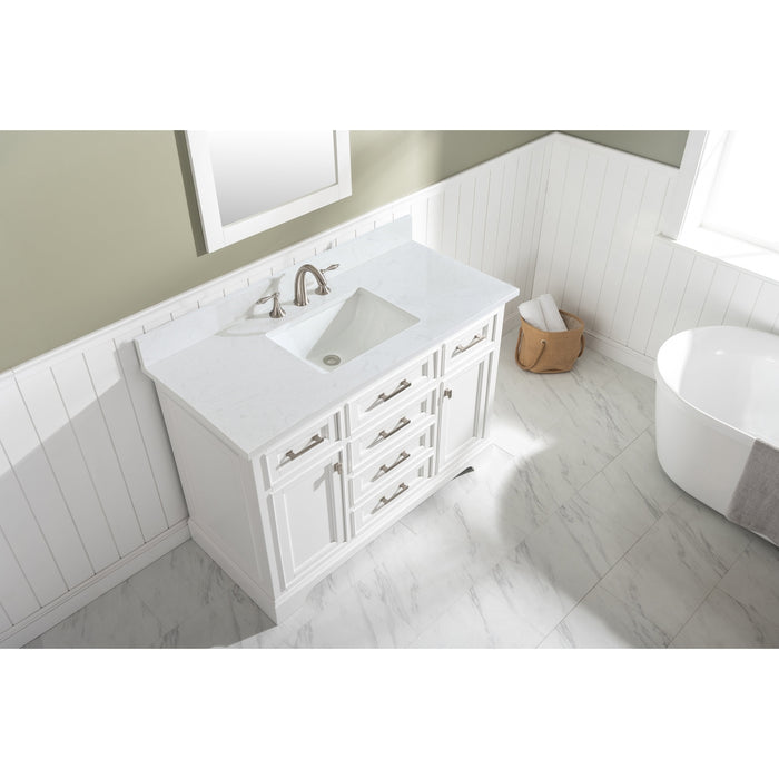 Milano 48" Single Sink Vanity with White Quartz Countertop