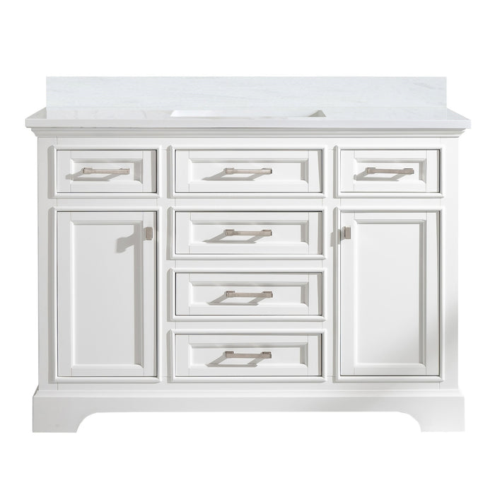 Milano 48" Single Sink Vanity with White Quartz Countertop