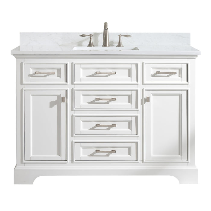 Milano 48" Single Sink Vanity with White Quartz Countertop