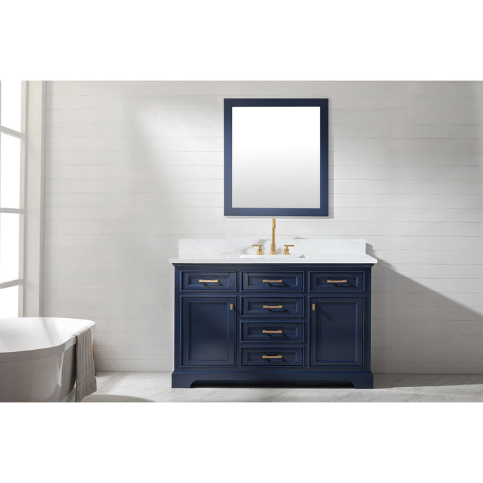 Milano 54" Single Sink Vanity with White Quartz Countertop