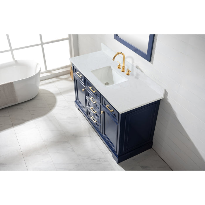 Milano 54" Single Sink Vanity with White Quartz Countertop