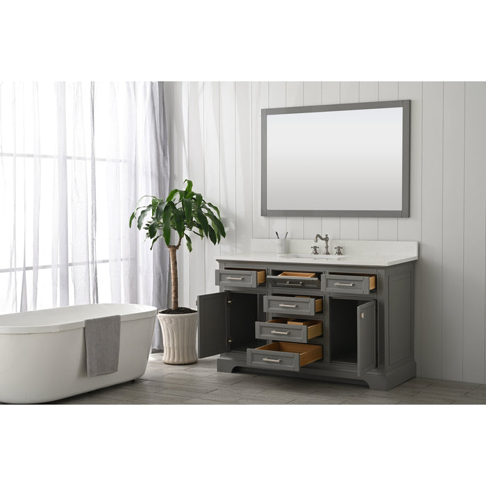 Milano 54" Single Sink Vanity with White Quartz Countertop