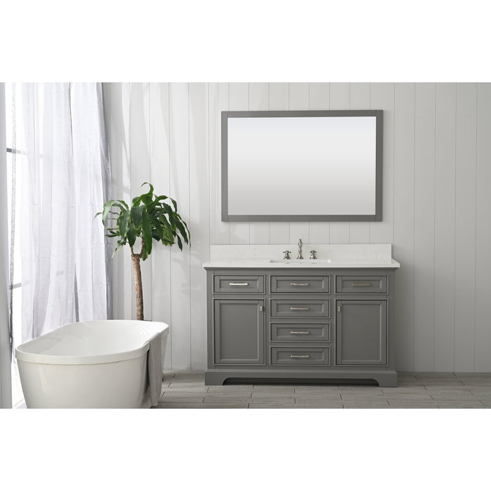 Milano 54" Single Sink Vanity with White Quartz Countertop