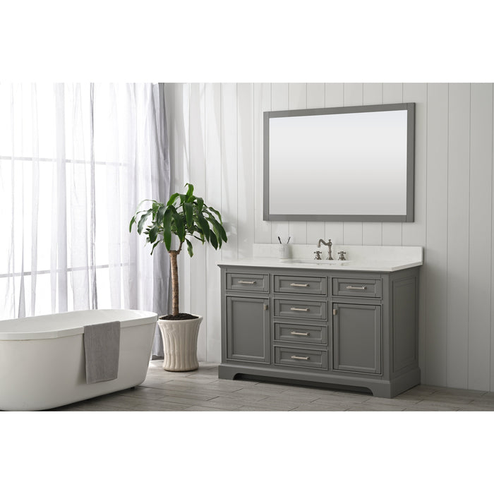 Milano 54" Single Sink Vanity with White Quartz Countertop