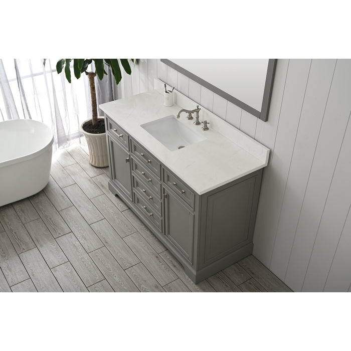 Milano 54" Single Sink Vanity with White Quartz Countertop