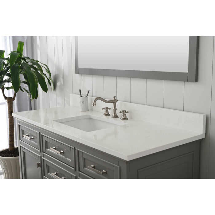 Milano 54" Single Sink Vanity with White Quartz Countertop