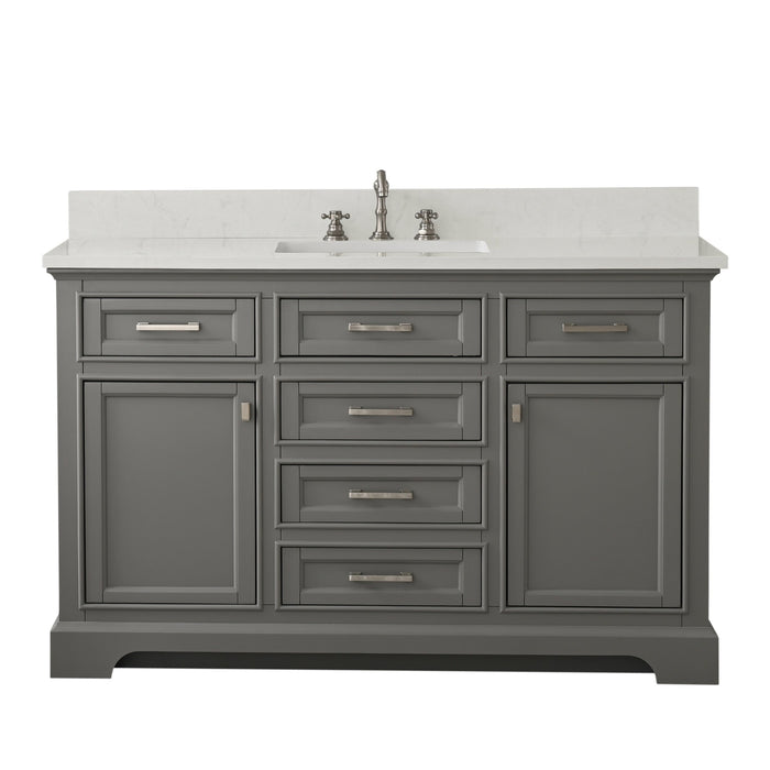 Milano 54" Single Sink Vanity with White Quartz Countertop