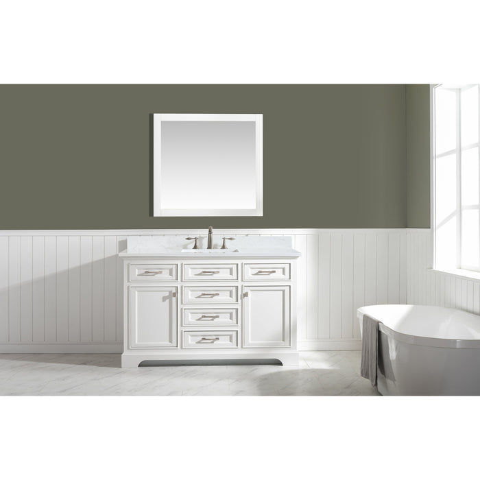 Milano 54" Single Sink Vanity with White Quartz Countertop