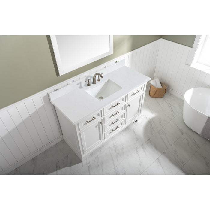 Milano 54" Single Sink Vanity with White Quartz Countertop