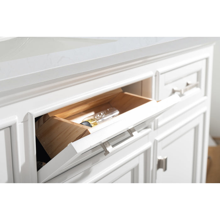 Milano 54" Single Sink Vanity with White Quartz Countertop