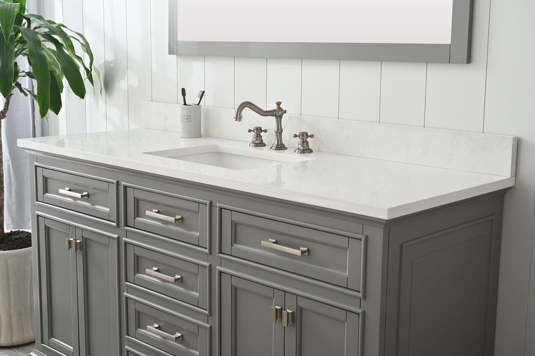 Milano 60" Single Sink Vanity with White Quartz Countertop