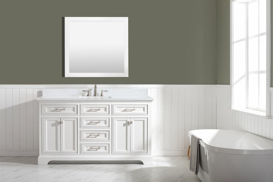 Milano 60" Single Sink Vanity with White Quartz Countertop