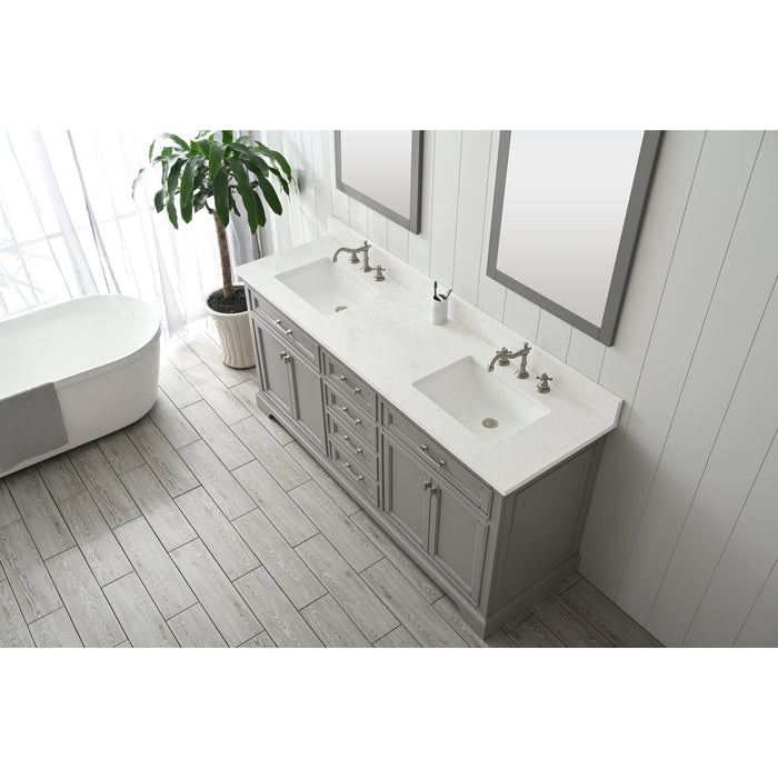 Milano 72" Double Sink Vanity with White Quartz Countertop