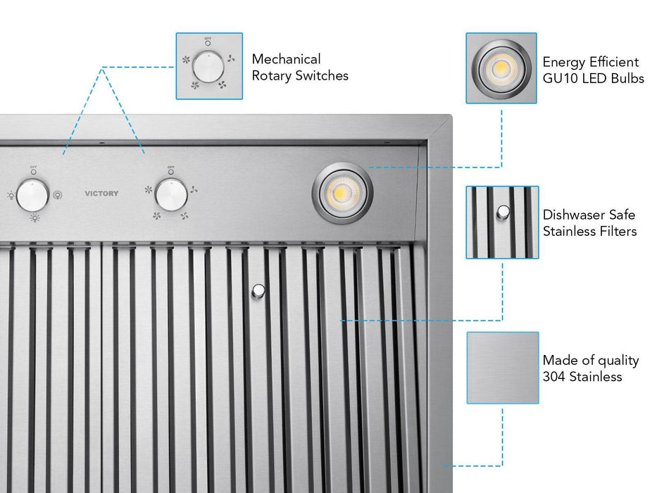 Victory Q5 42 Inch 600/750 CFM Range Hood Insert