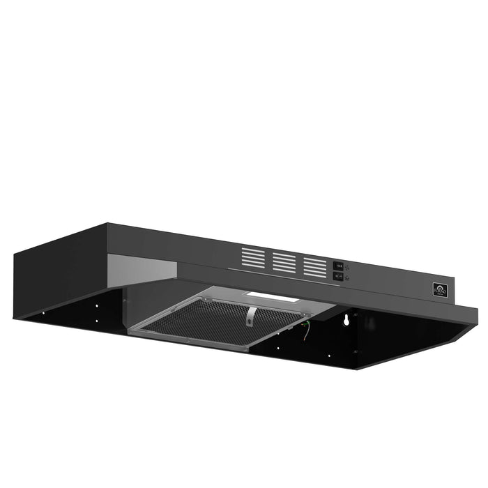 Forno Cappa 30" Under Cabinet Range Hood in Black, 200 CFM, Convertible