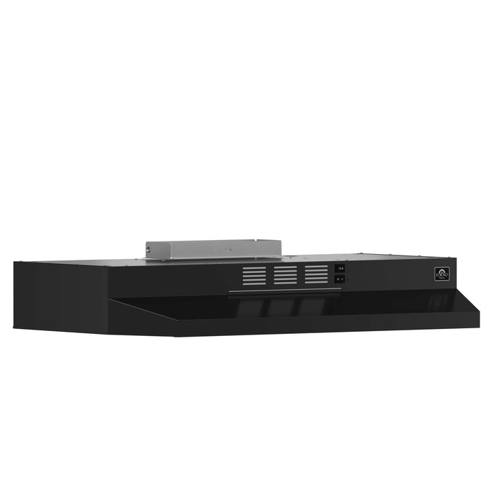 Forno Cappa 30" Under Cabinet Range Hood in Black, 200 CFM, Convertible