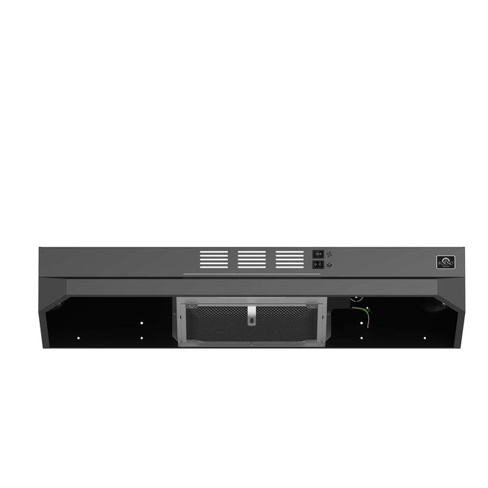 Forno Cappa 30" Under Cabinet Range Hood in Black, 200 CFM, Convertible