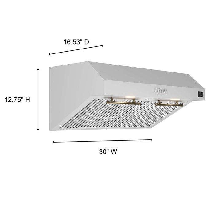 Forno Bari Espresso 30" Under Cabinet Range Hood in White