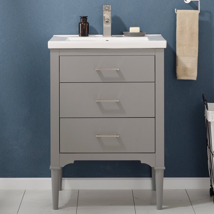 Mason 24" Single Sink Vanity with Porcelain Countertop