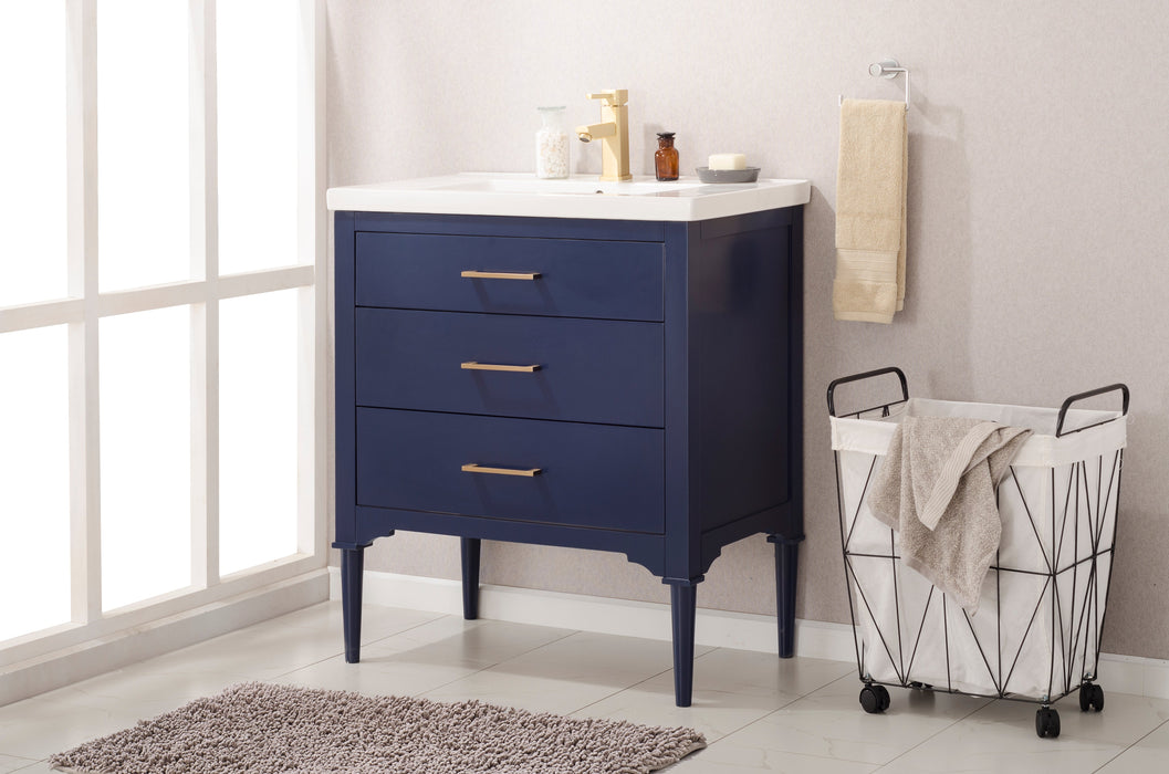 Mason 30" Single Sink Vanity with Porcelain Countertop