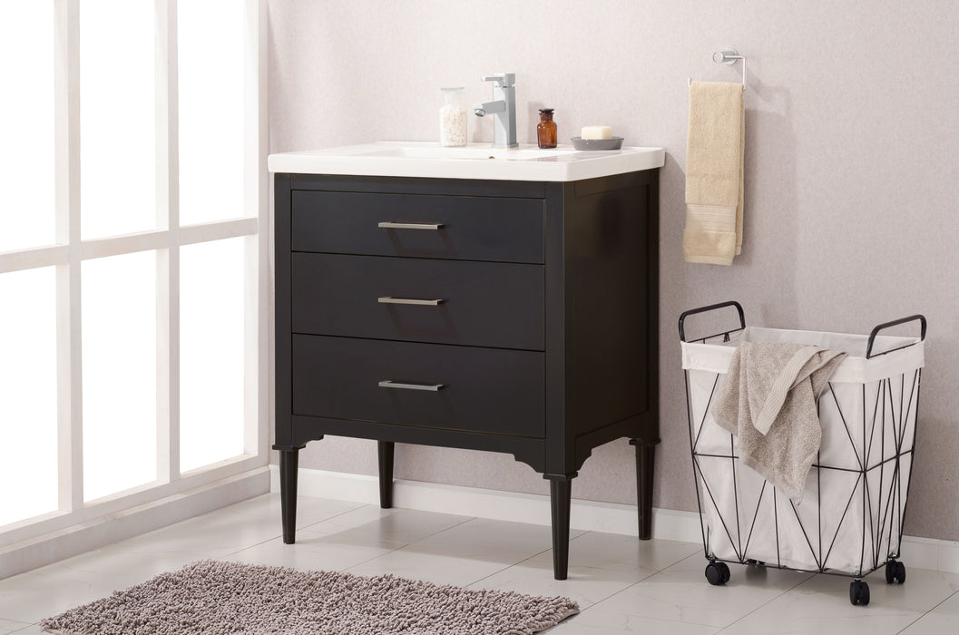 Mason 30" Single Sink Vanity with Porcelain Countertop