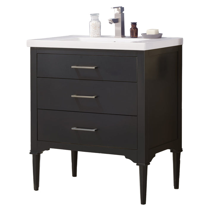 Mason 30" Single Sink Vanity with Porcelain Countertop