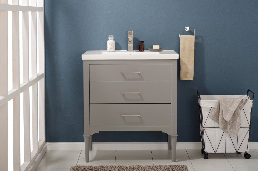 Mason 30" Single Sink Vanity with Porcelain Countertop