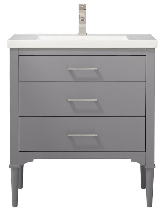 Mason 30" Single Sink Vanity with Porcelain Countertop