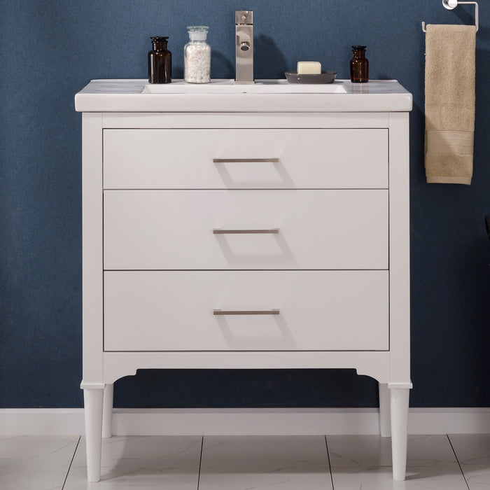 Mason 30" Single Sink Vanity with Porcelain Countertop