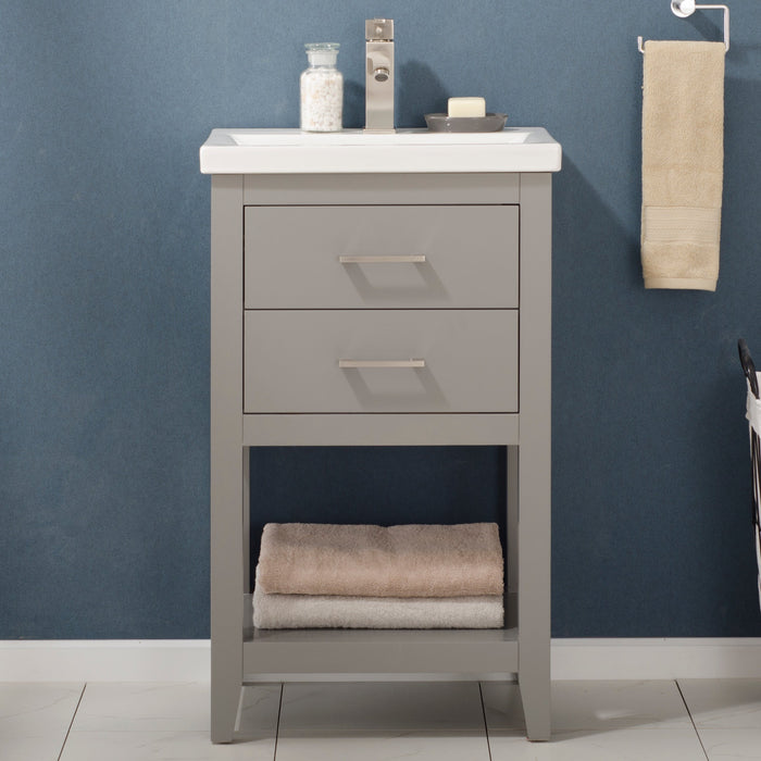 Cara 20" Single Sink Vanity with Porcelain Countertop