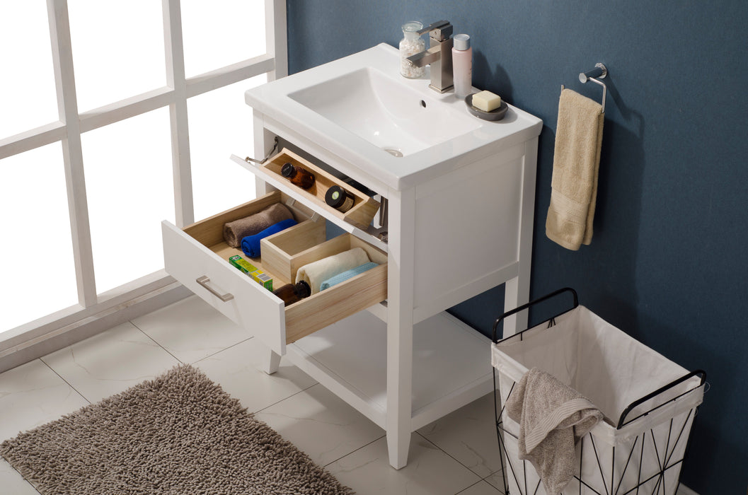 Cara 24" Single Sink Vanity with Porcelain Countertop