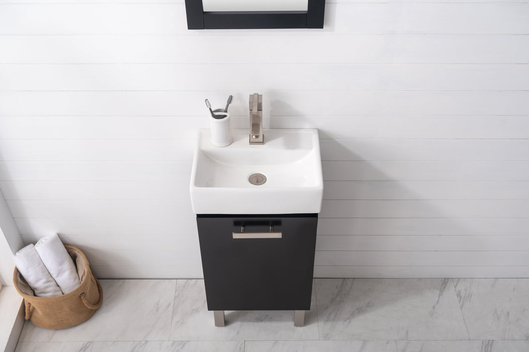 Stella 16.5" Single Sink Vanity with Porcelain Countertop