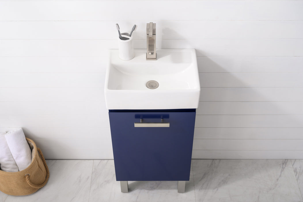 Stella 16.5" Single Sink Vanity with Porcelain Countertop