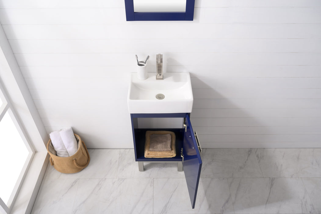 Stella 16.5" Single Sink Vanity with Porcelain Countertop