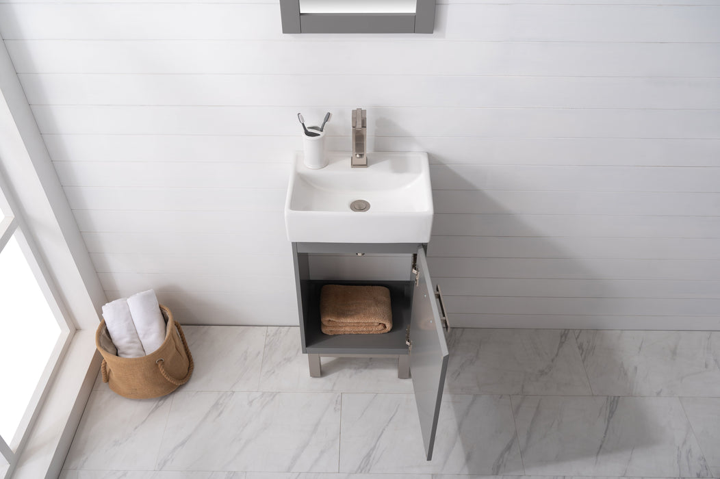 Stella 16.5" Single Sink Vanity with Porcelain Countertop