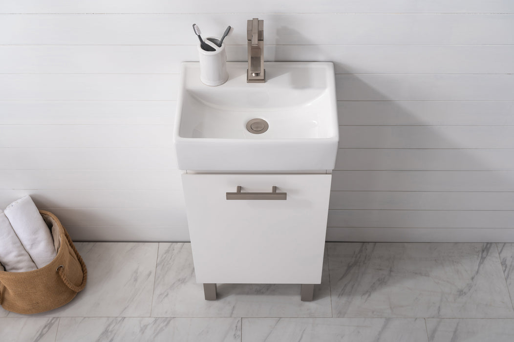 Stella 16.5" Single Sink Vanity with Porcelain Countertop