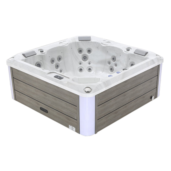 Empava Luxury Outdoor Freestanding 5-Person Square Hot Tub in Grey