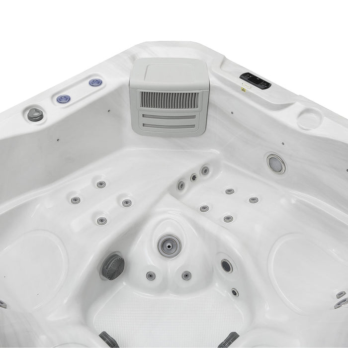 Empava Luxury Outdoor Freestanding 5-Person Square Hot Tub in Grey