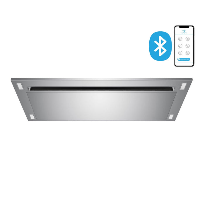 Victory Sunset Bluetooth 600 CFM Wireless Flush Ceiling Mount Range Hood with Color Options
