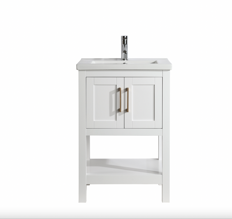 Alissa 24" Single Sink Vanity with Porcelain Top