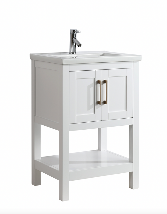 Alissa 24" Single Sink Vanity with Porcelain Top