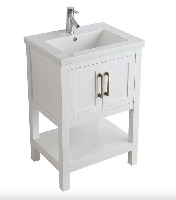 Alissa 24" Single Sink Vanity with Porcelain Top