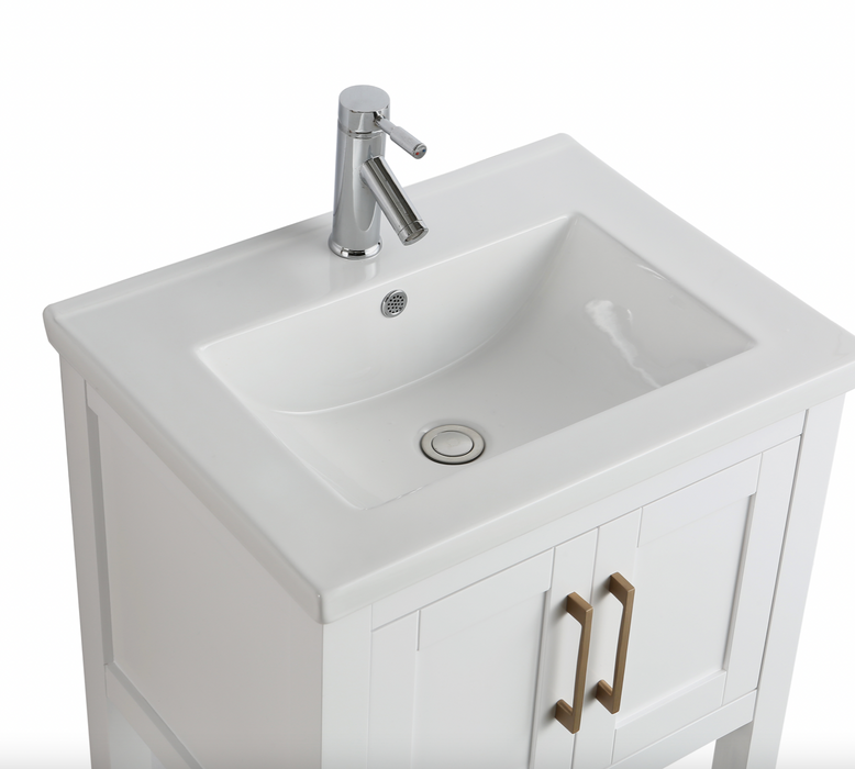 Alissa 24" Single Sink Vanity with Porcelain Top