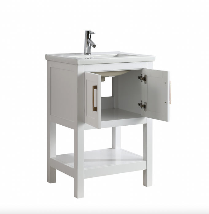 Alissa 24" Single Sink Vanity with Porcelain Top