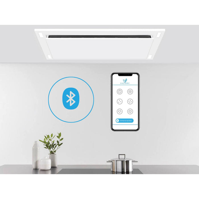 Victory Sunset Bluetooth 600 CFM Wireless Flush Ceiling Mount Range Hood with Color Options
