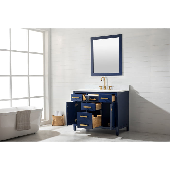 Valentino 42" Single Sink Vanity with White Quartz Top