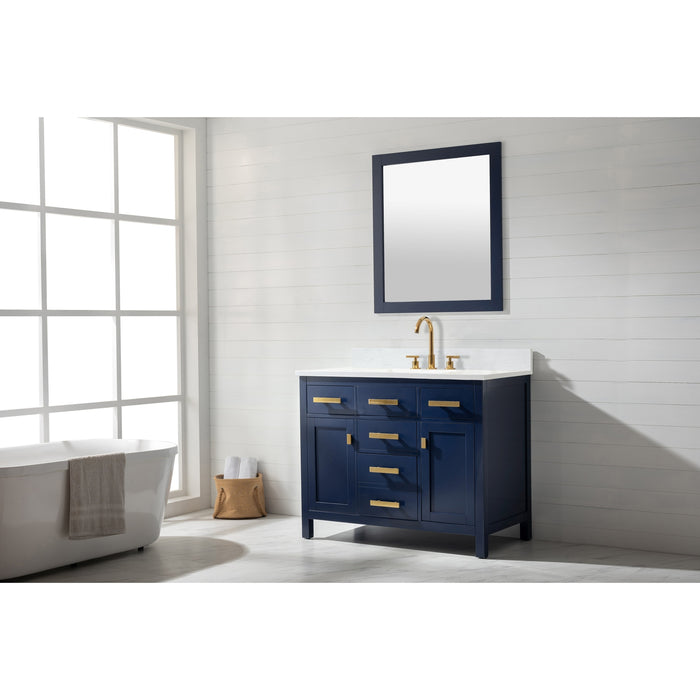 Valentino 42" Single Sink Vanity with White Quartz Top