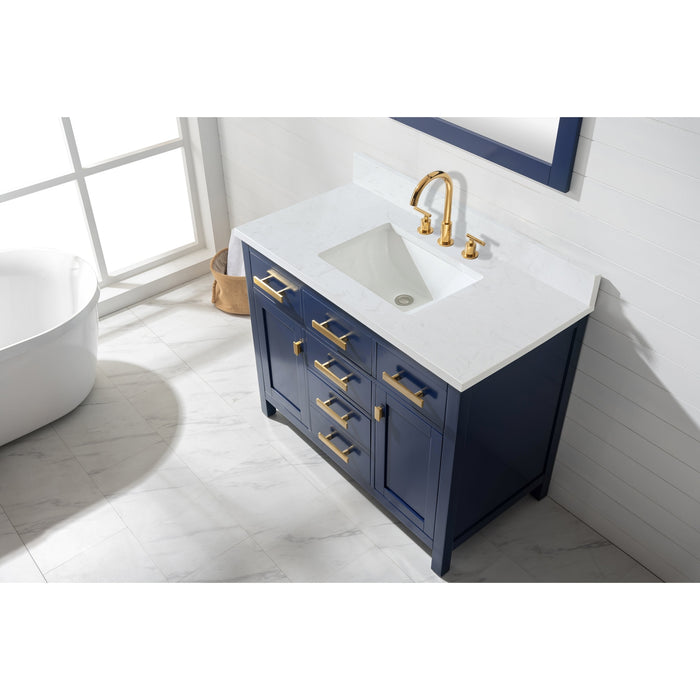 Valentino 42" Single Sink Vanity with White Quartz Top