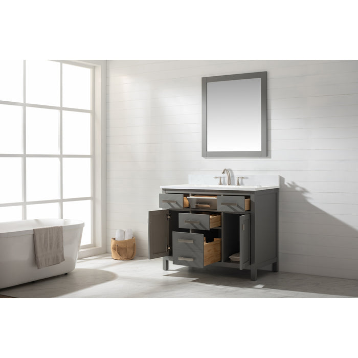 Valentino 42" Single Sink Vanity with White Quartz Top